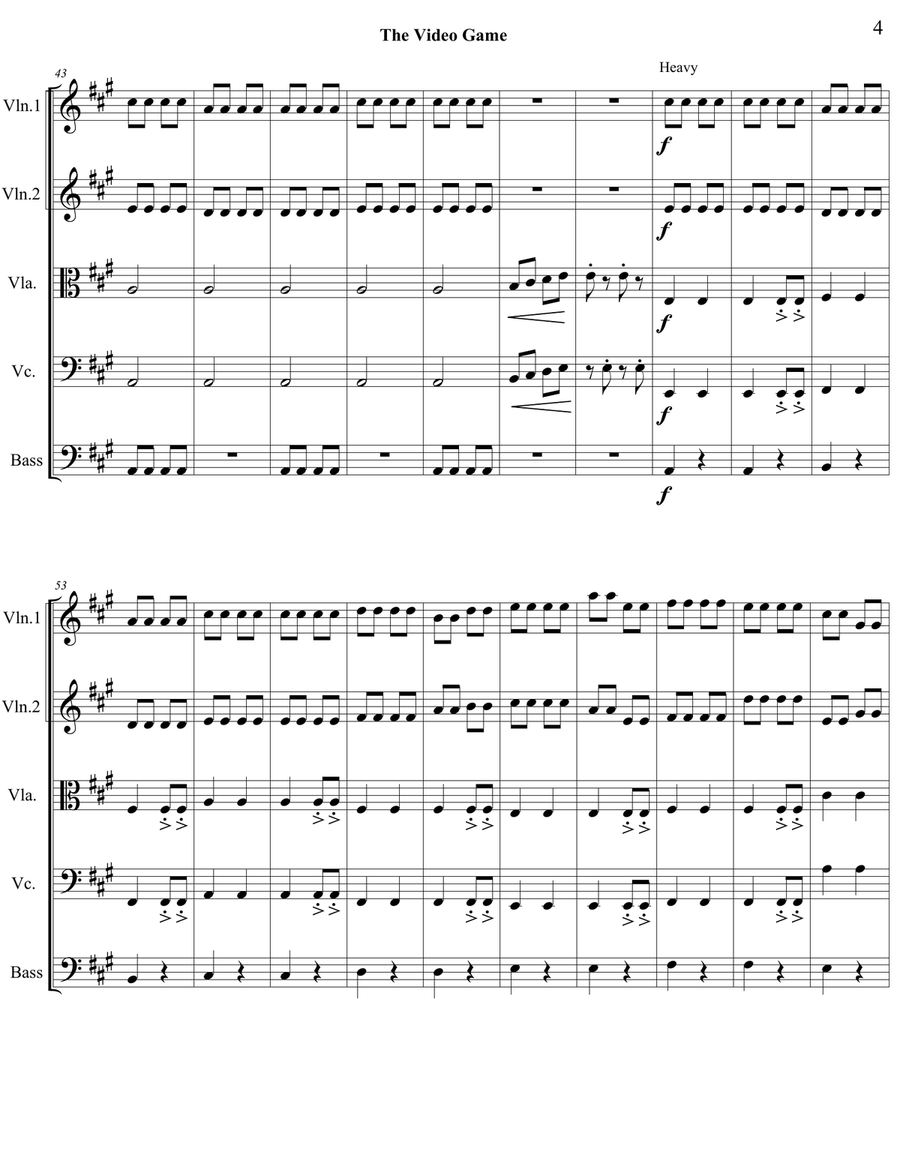 The Video Game The Video Game String Orchestra scores gallery preview page 4