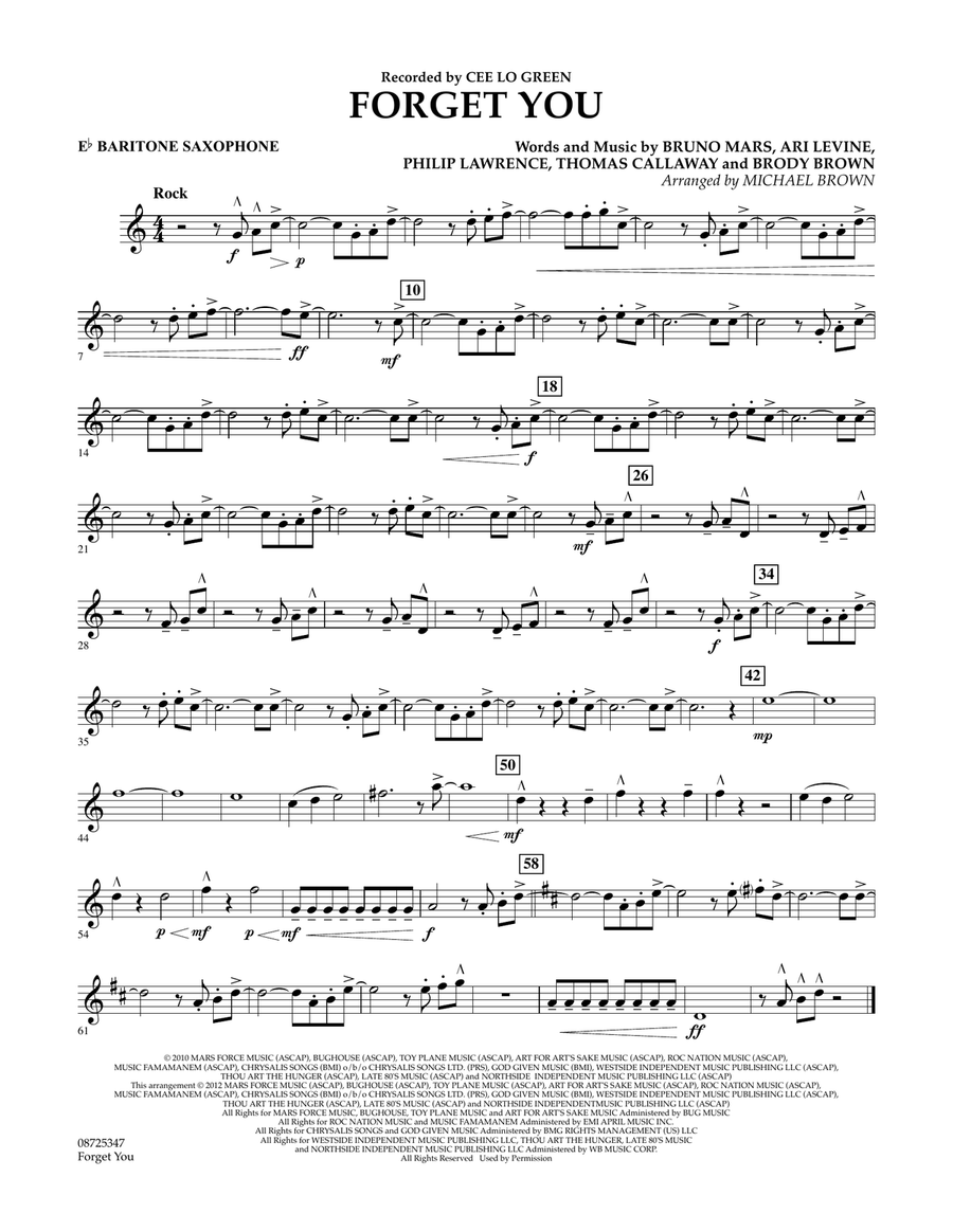 Forget You - Eb Baritone Saxophone