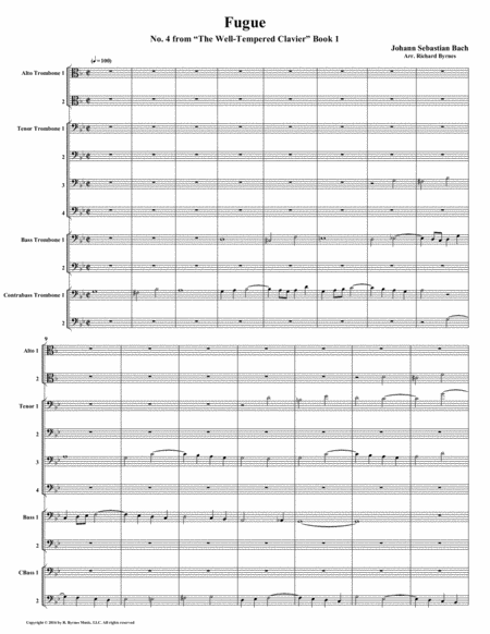 Fugue 04 from Well-Tempered Clavier, Book 1 (Trombone Choir) image number null