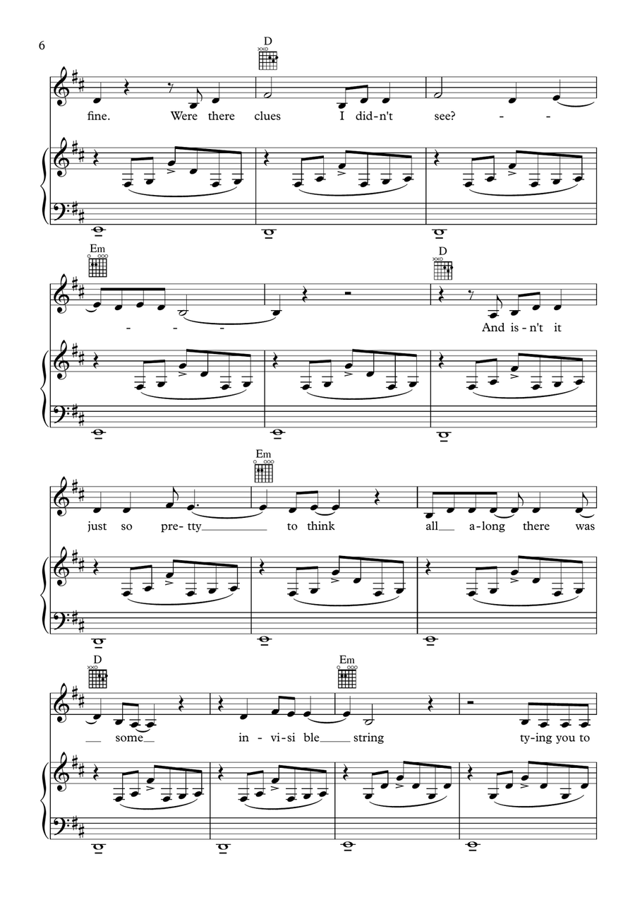 Invisible String Piano, Vocal scores gallery preview page 6