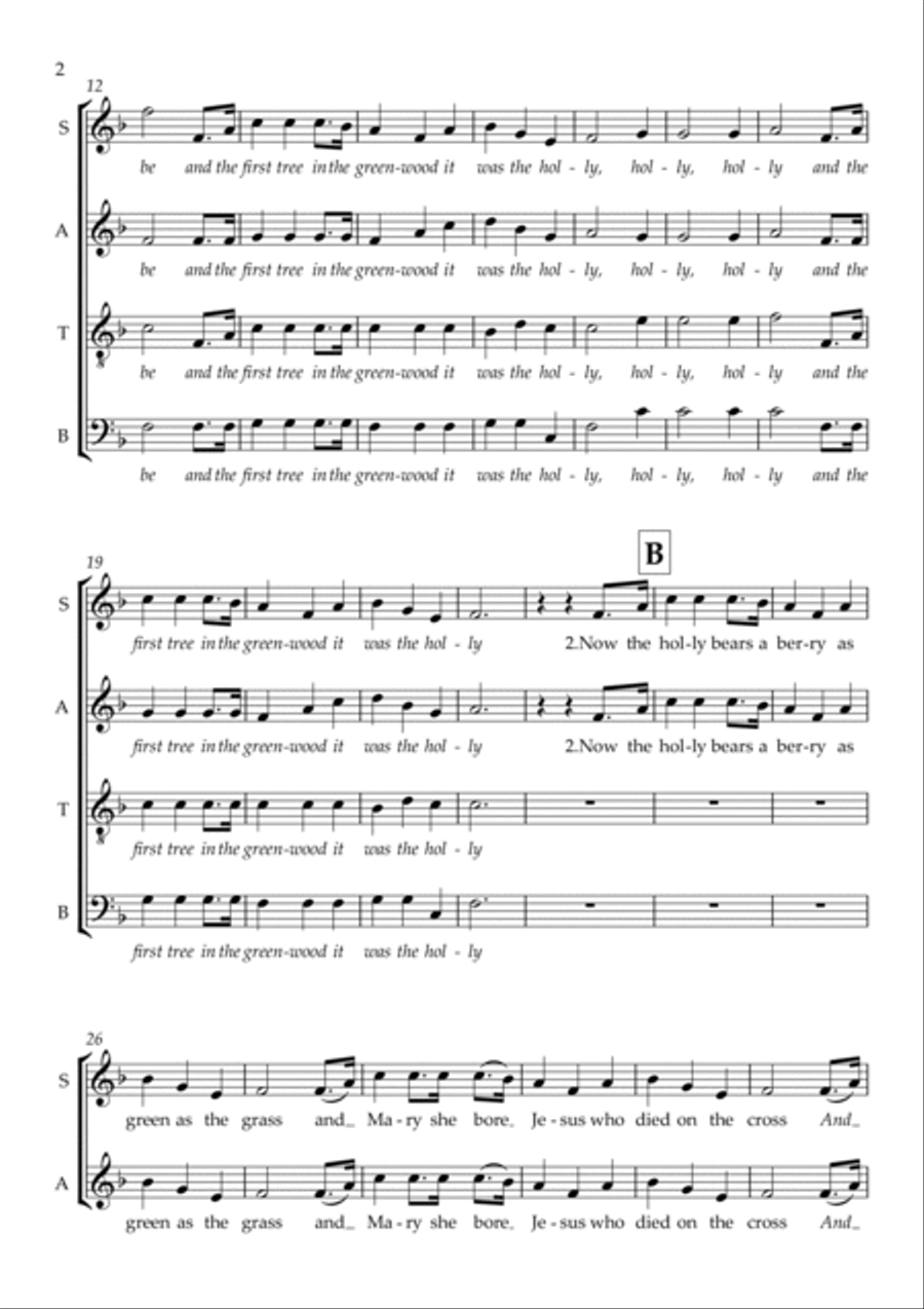 Sans Day Carol SATB a cappella 4-Part scores gallery preview page 3