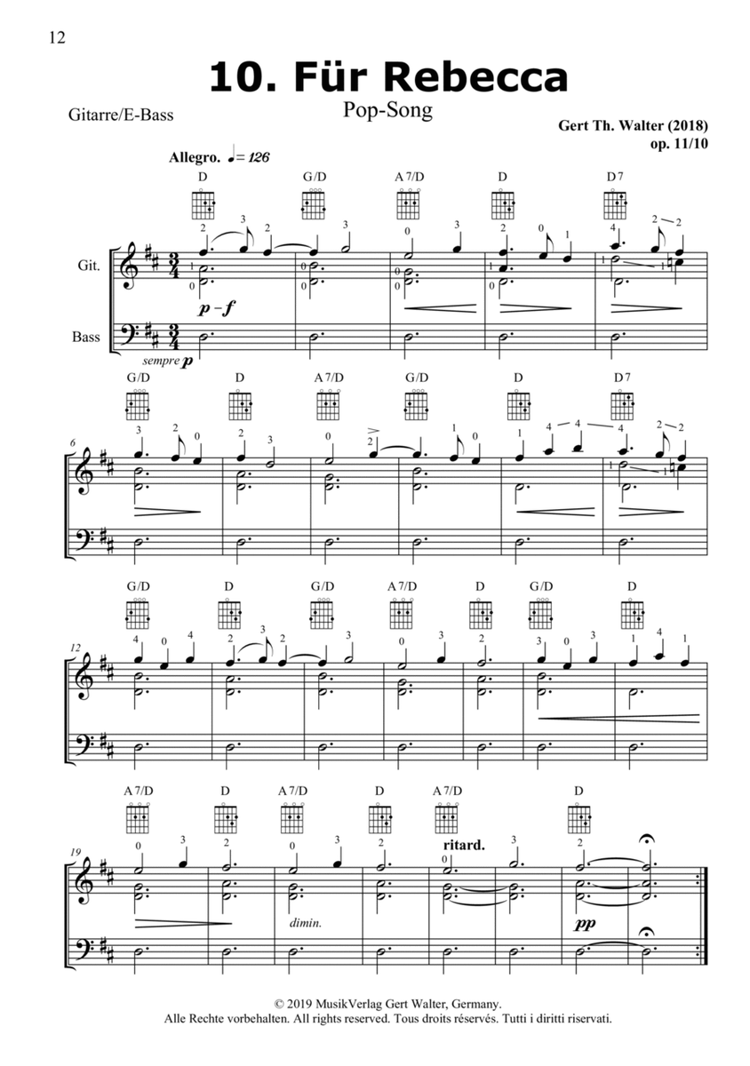For Rebecca (from Guitar Pop Romanticists) - Score Only image number null