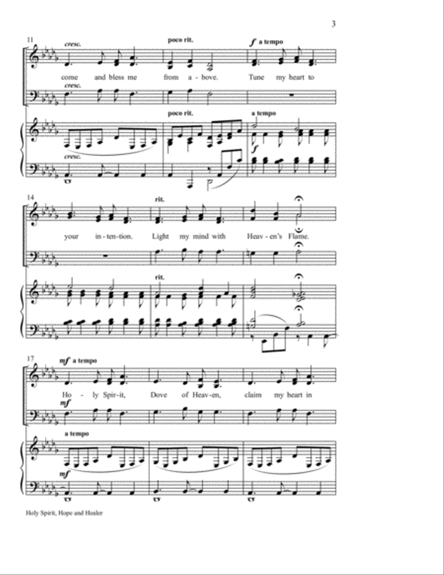 Holy Spirit, Hope and Healer 3-Part scores gallery preview page 3