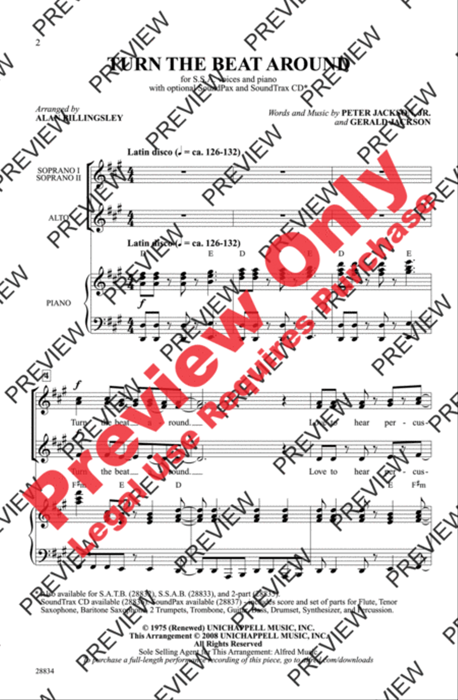Turn the Beat Around Turn the Beat Around Women's Choir scores gallery preview page 2