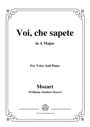 Mozart-Voi,che sapete,in A Major,for Voice and Piano