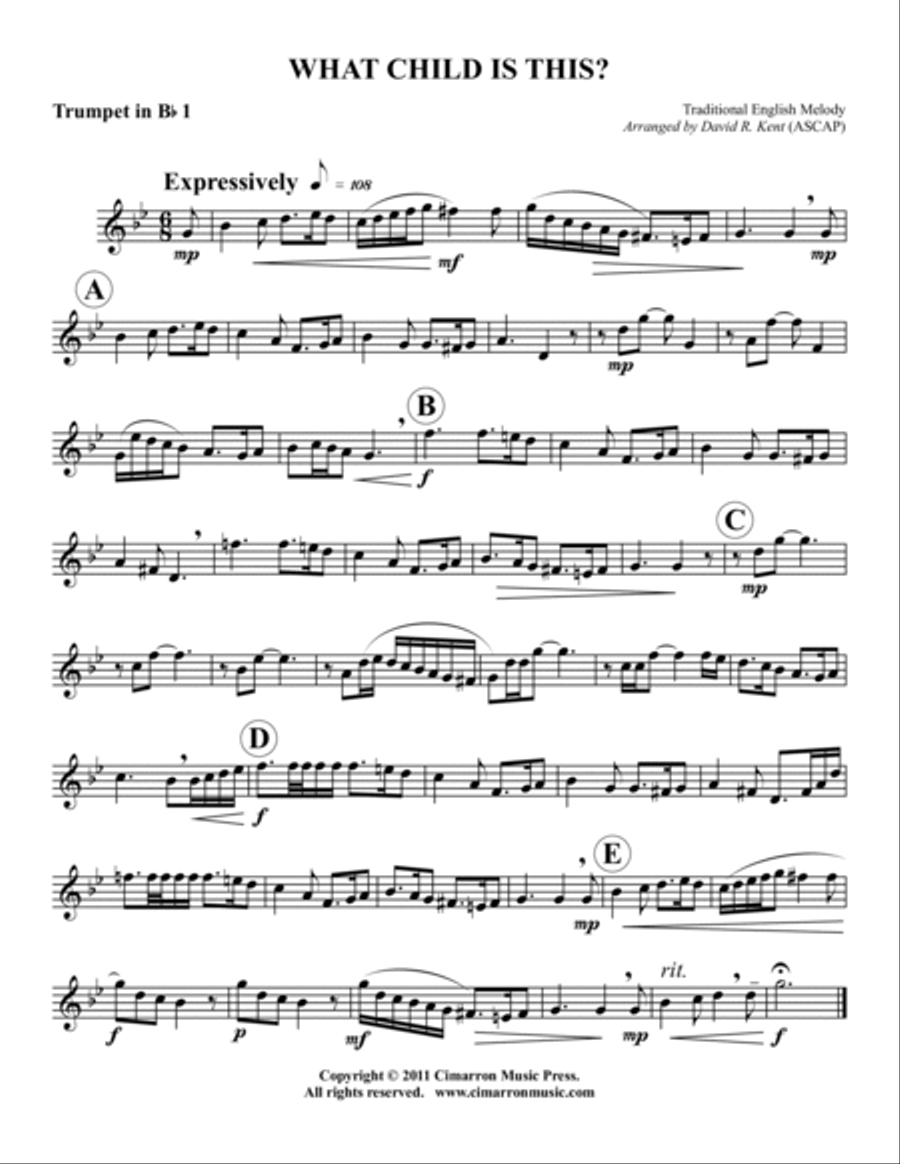 What Child is This? Trumpet scores gallery preview page 3