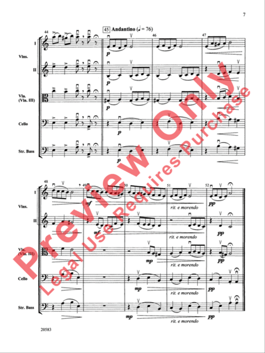 Two Israeli Folk Songs Two Israeli Folk Songs String Orchestra scores gallery preview page 7