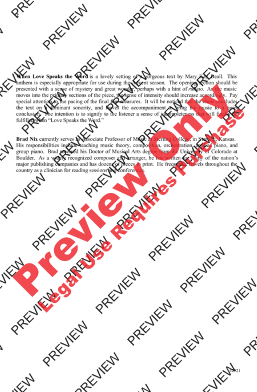 When Love Speaks the Word 4-Part scores gallery preview page 2