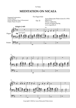 Meditation on Nicaea, Op. 22 (Organ Solo) by Ausra Motuzaite-Pinkeviciene