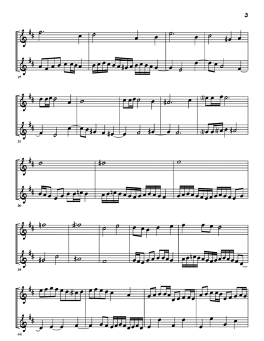 Lord of the Fountains' Fugue (for two tin whistles or Irish flutes) Small Ensemble scores gallery preview page 5