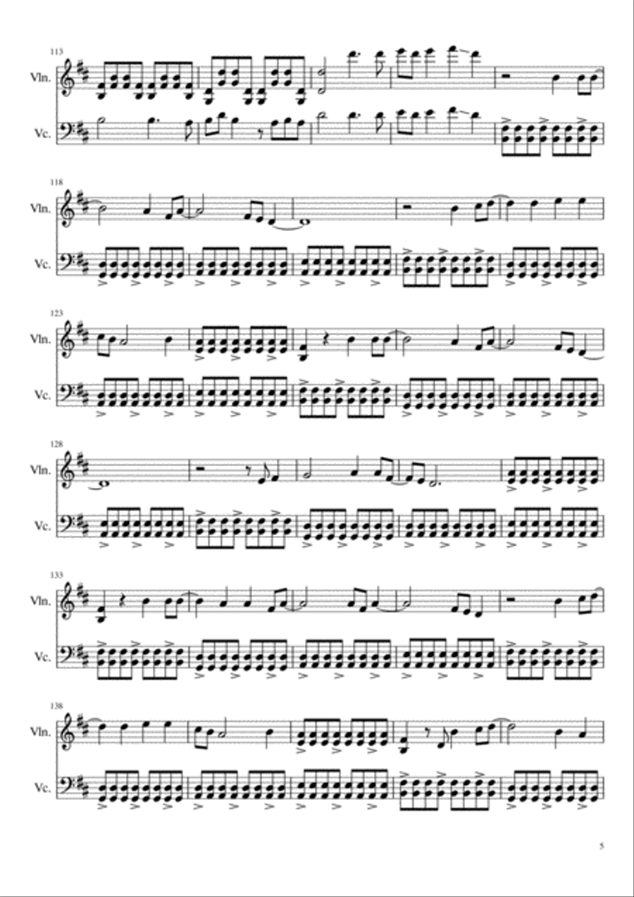 Wake Me Up String Duet scores gallery preview page 5