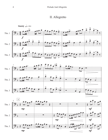 Prelude and Allegretto For 3 Trombones image number null