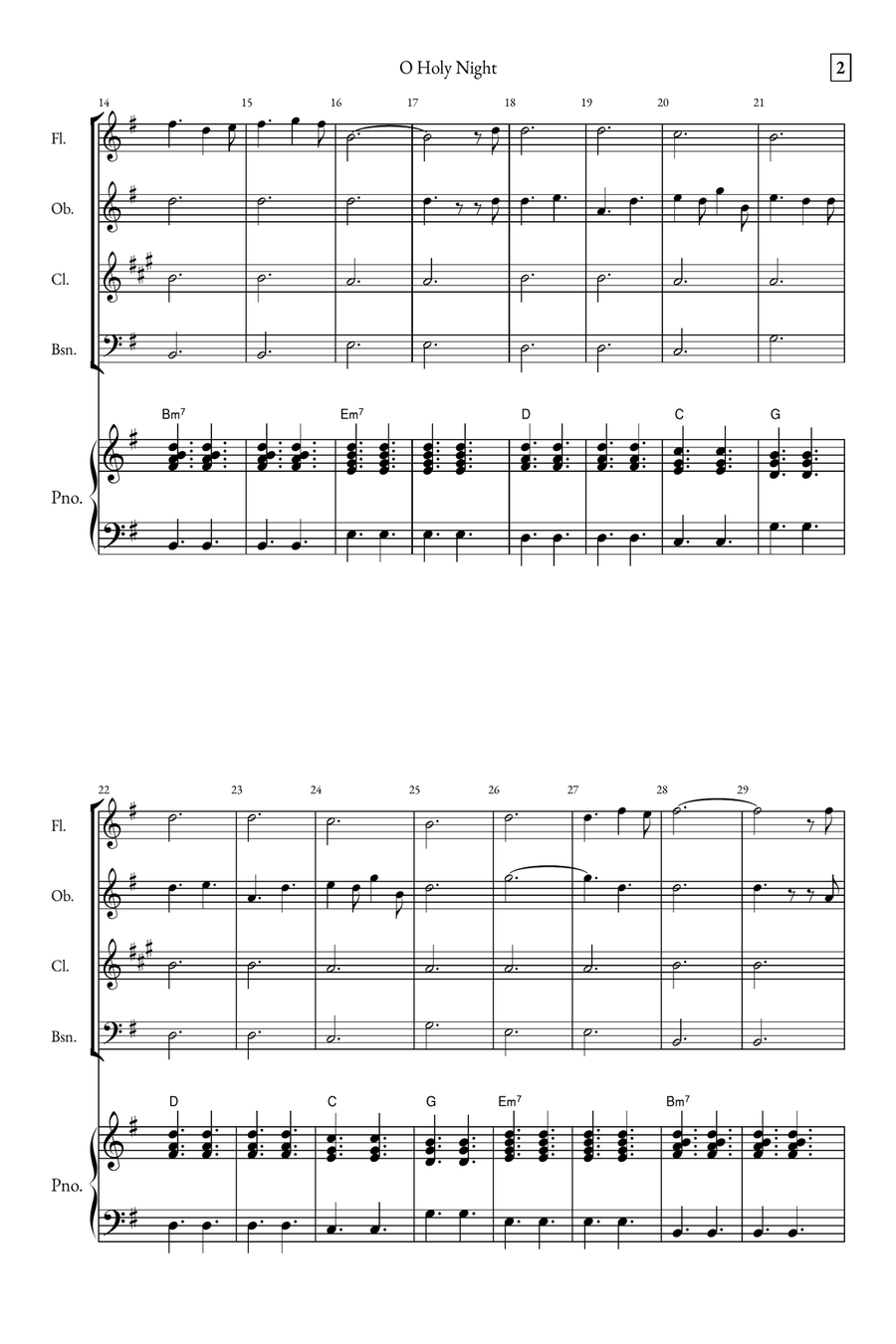 O Holy Night Small Ensemble scores gallery preview page 2