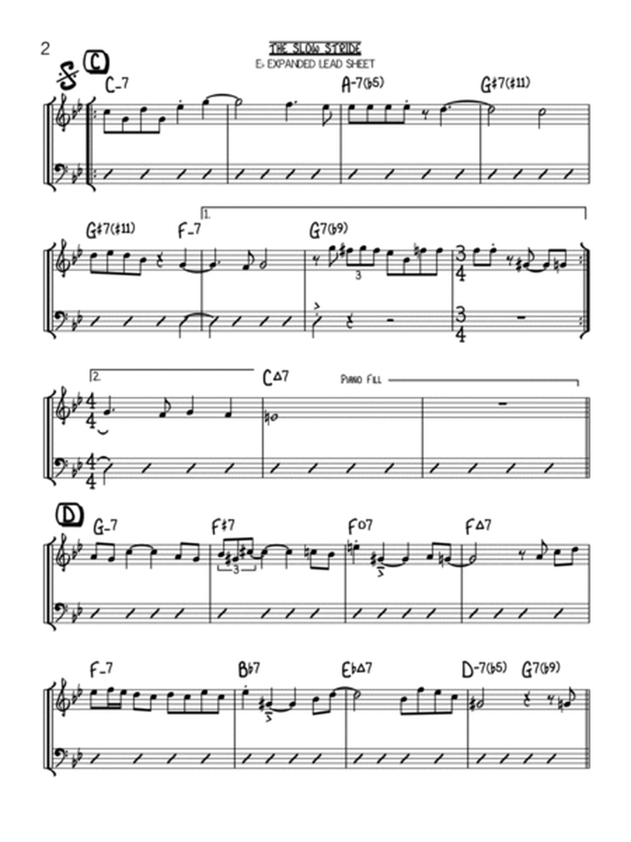 The Slow Stride (Eb Expanded Lead Sheet) image number null