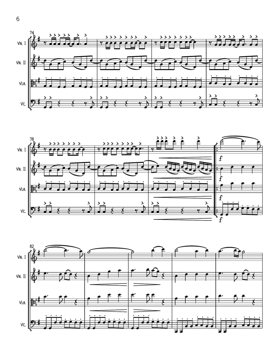 Hot To Go String Quartet scores gallery preview page 6