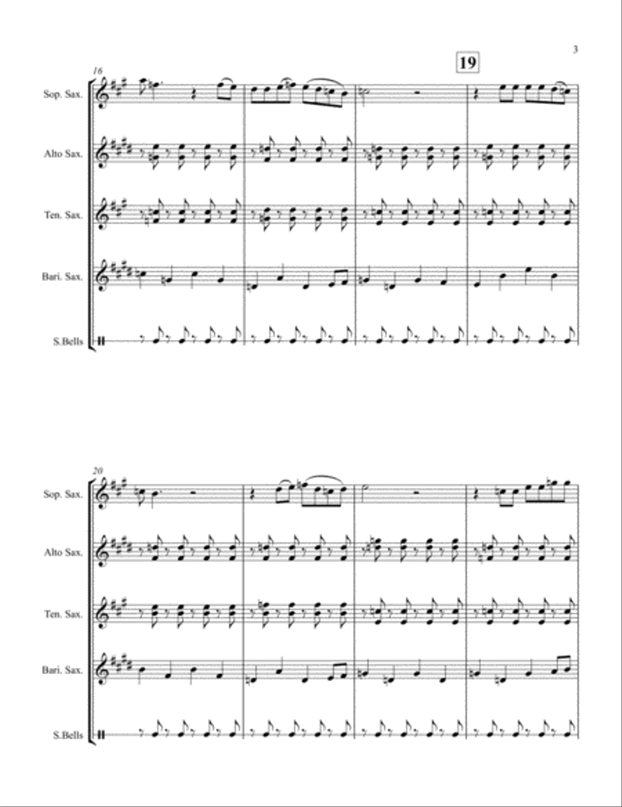 Grandma Got Run Over By A Reindeer Woodwind Ensemble scores gallery preview page 3