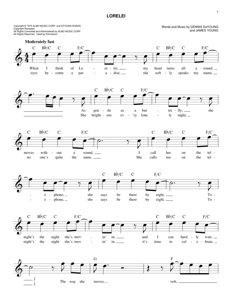 Lorelei Piano scores gallery preview page 1