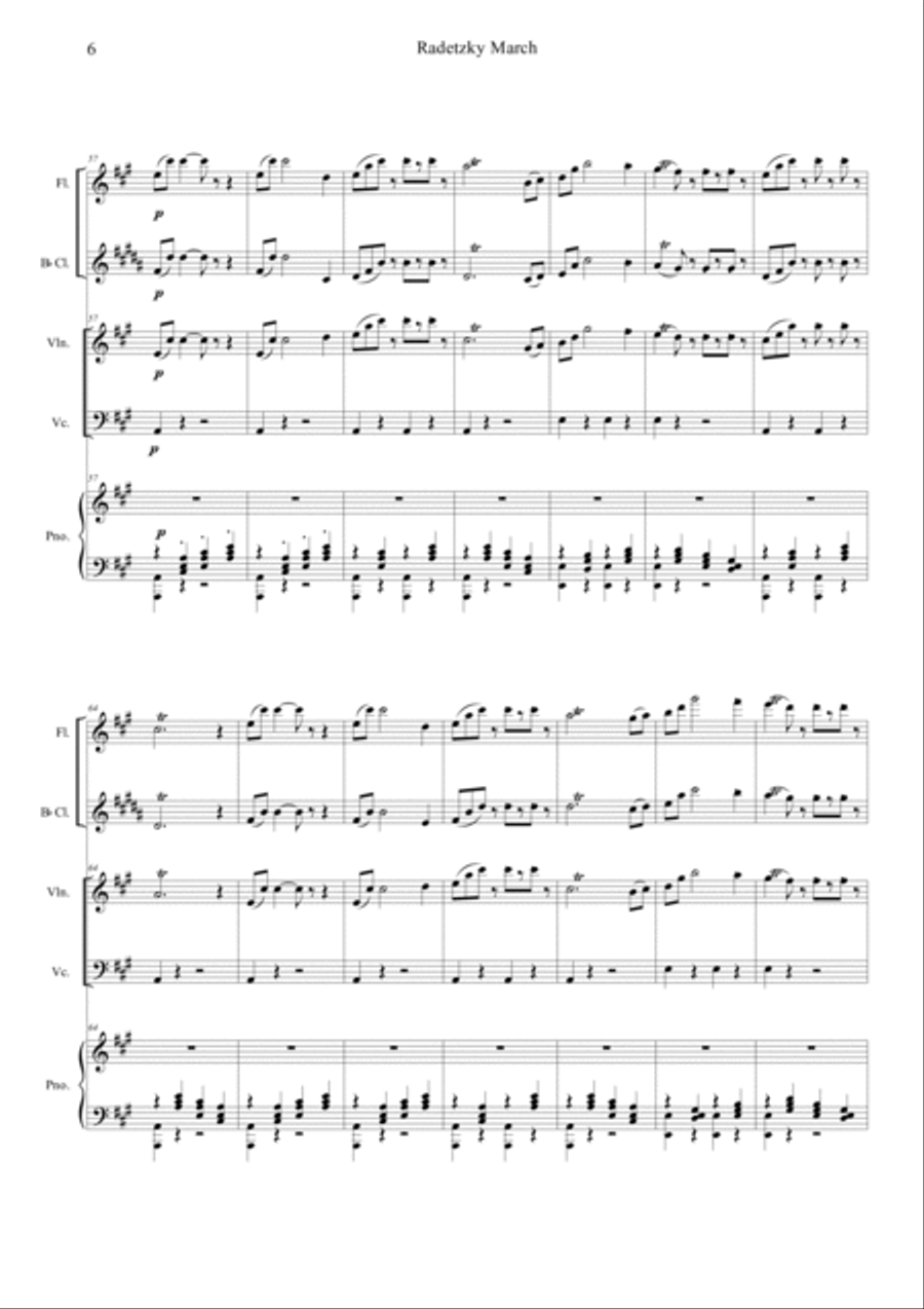 Radetzky Marsch Clarinet scores gallery preview page 6