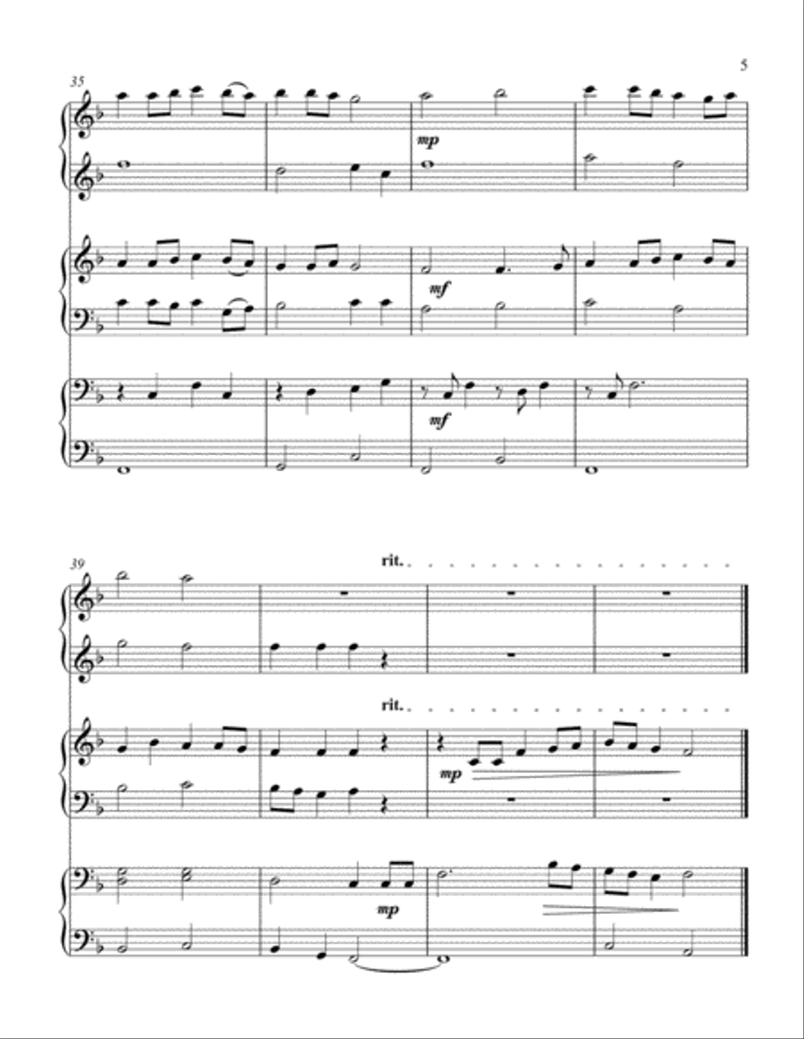 Simple Gifts (1 piano, 6 hands trio) Piano Trio scores gallery preview page 6