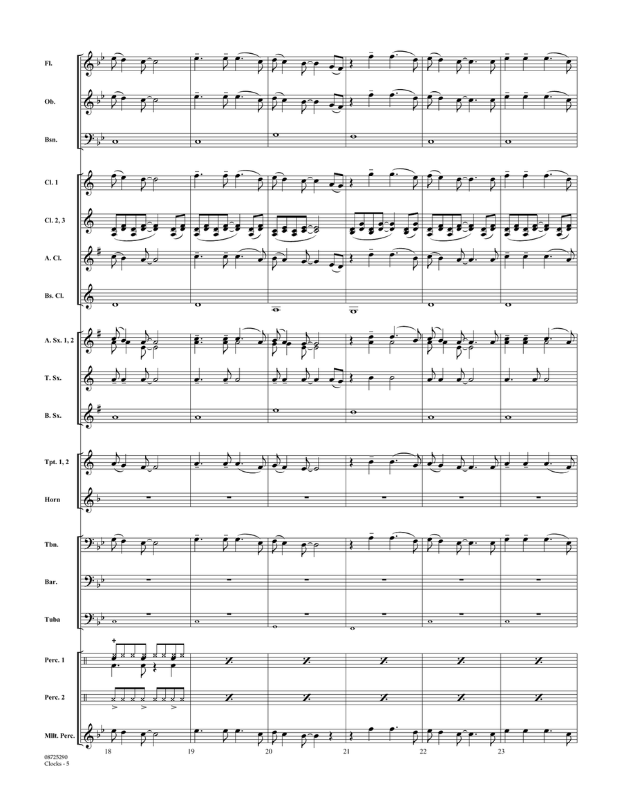 Clocks - Full Score Clocks - Full Score Concert Band scores gallery preview page 5