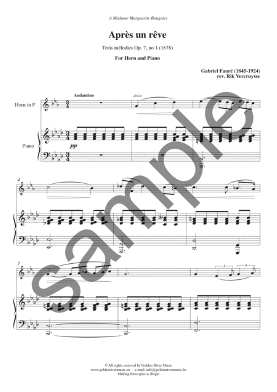Apres un reve Apres un reve Horn scores gallery preview page 2