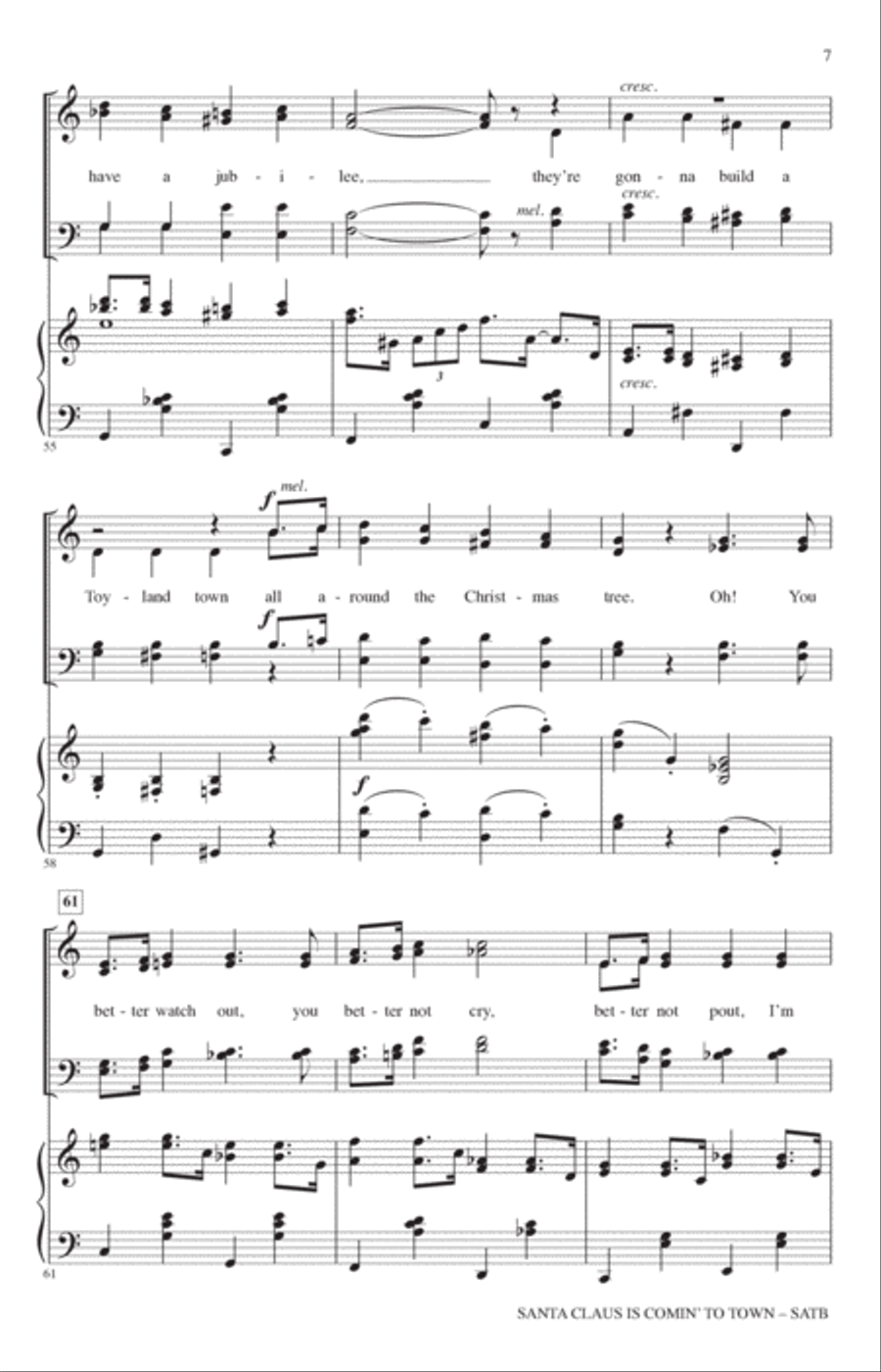 Santa Claus Is Comin' To Town (arr. John Leavitt) 4-Part scores gallery preview page 6