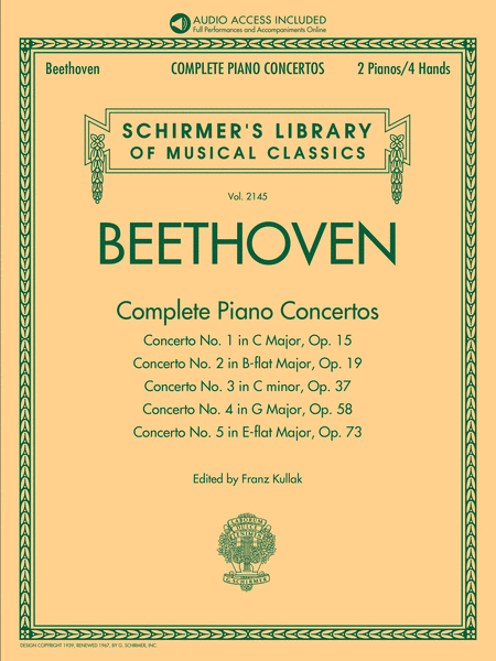 Beethoven: Complete Piano Concertos by Ludwig van Beethoven Piano Solo - Sheet Music