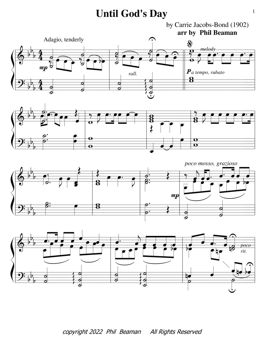 Until God's Day - piano solo Piano Solo scores gallery preview page 1