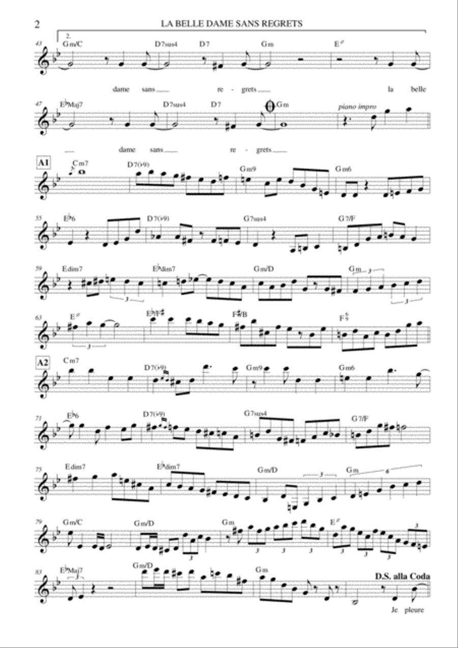 La Belle Dame Sans Regrets Small Ensemble scores gallery preview page 2
