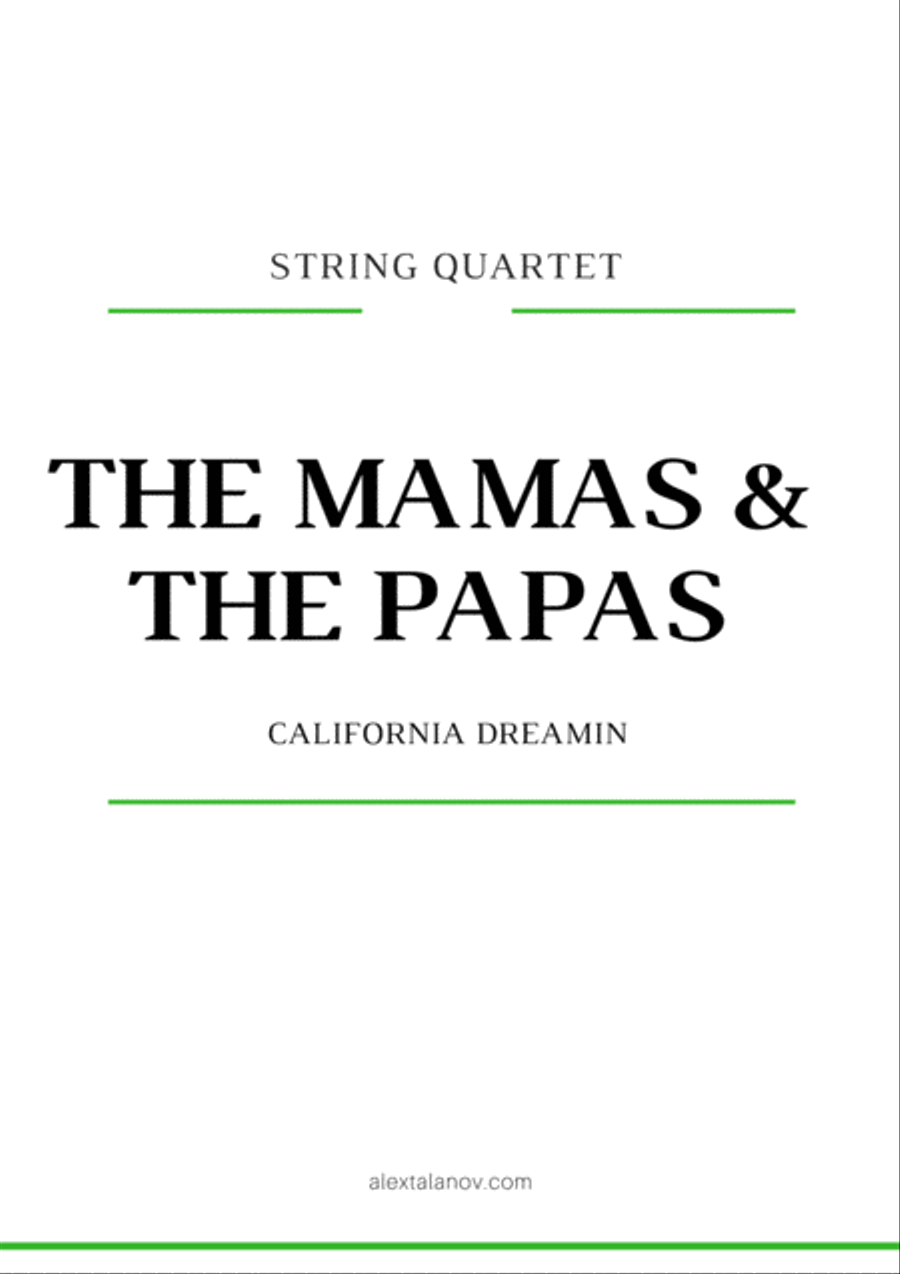 California Dreamin' String Quartet scores gallery preview page 1