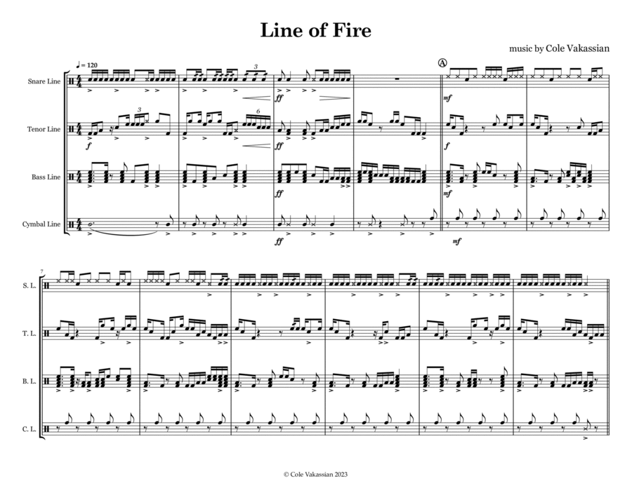 Line of Fire Marching Band scores gallery preview page 1