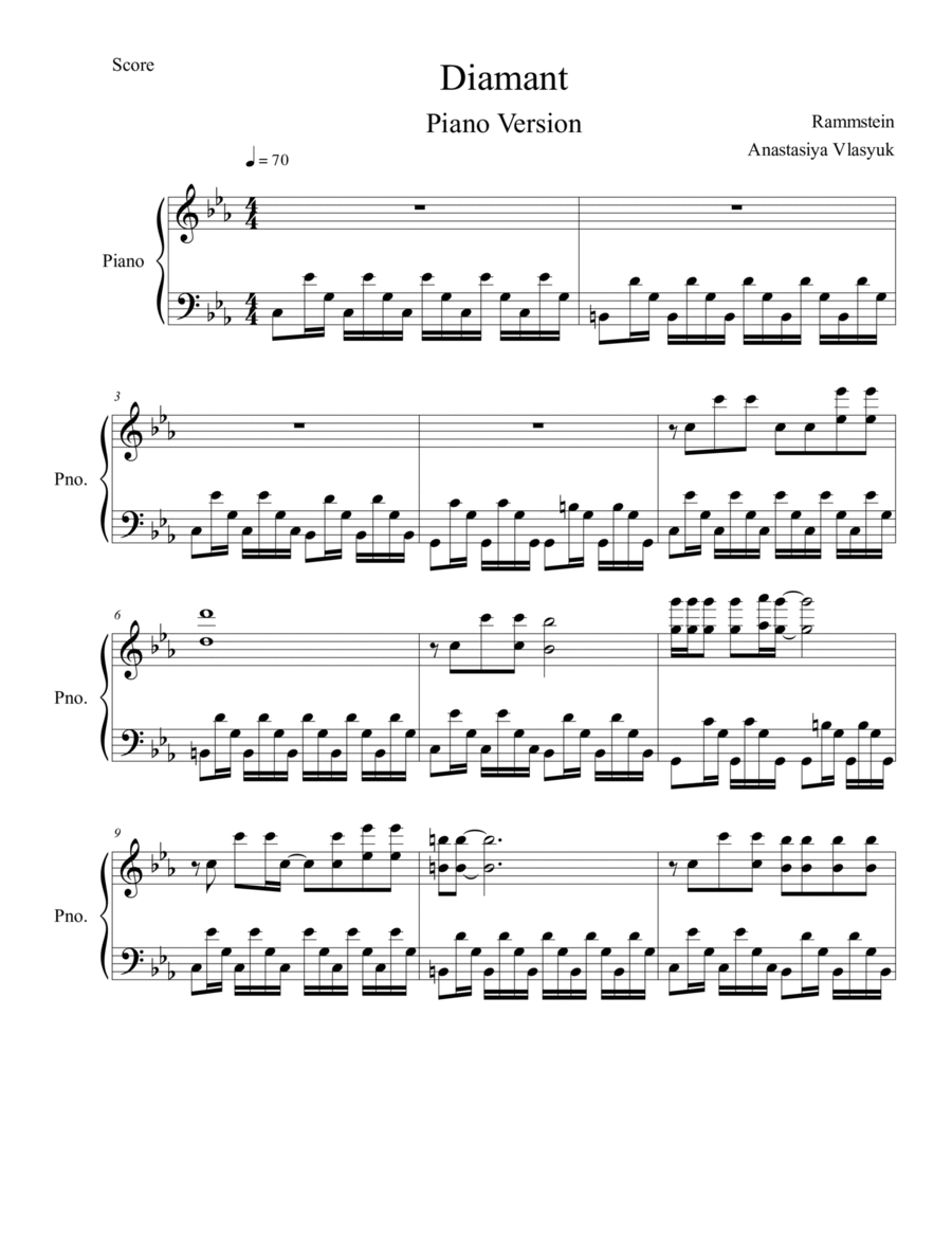 Diamant Piano Solo scores gallery preview page 1