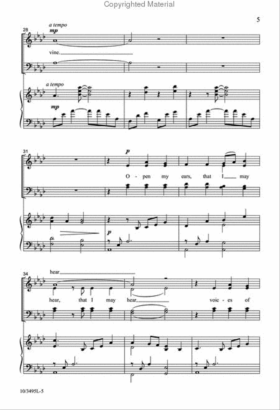 Open My Eyes, Spirit Divine 4-Part scores gallery preview page 5