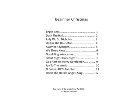 Beginner Christmas (pre-staff piano)