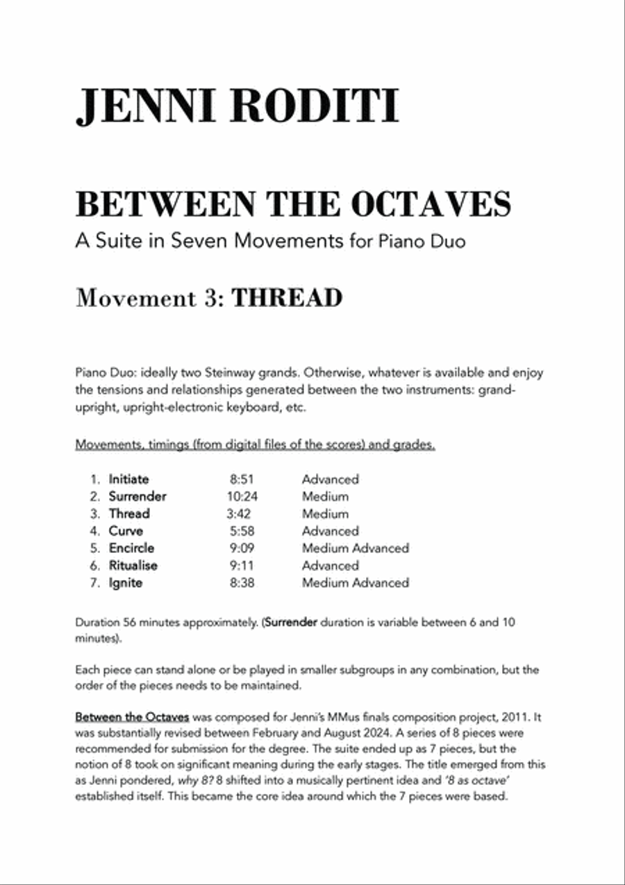 THREAD, Between the Octaves A Piano Duo Suite (Movement 3 of 7) Piano Duet scores gallery preview page 2