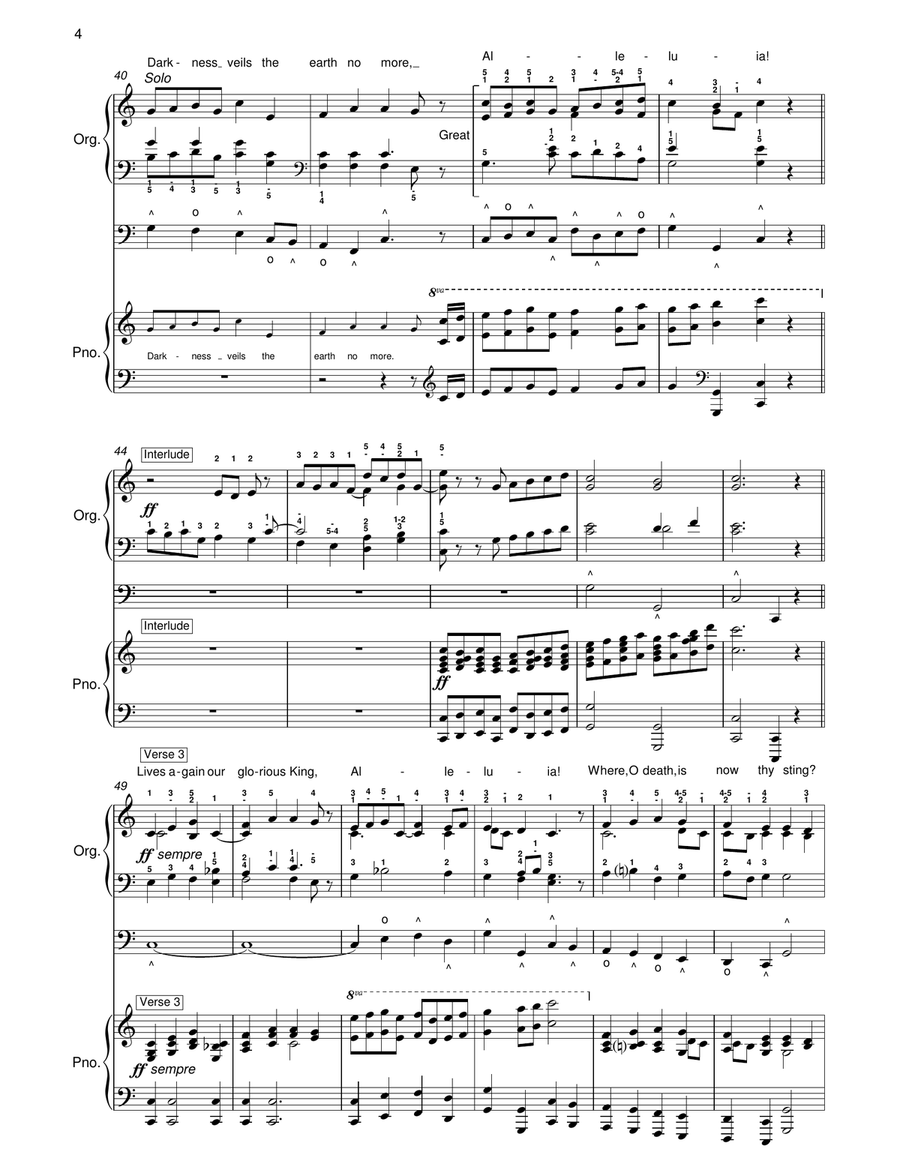 Christ the Lord Is Risen Today - Organ & Piano Acc. Small Ensemble scores gallery preview page 4