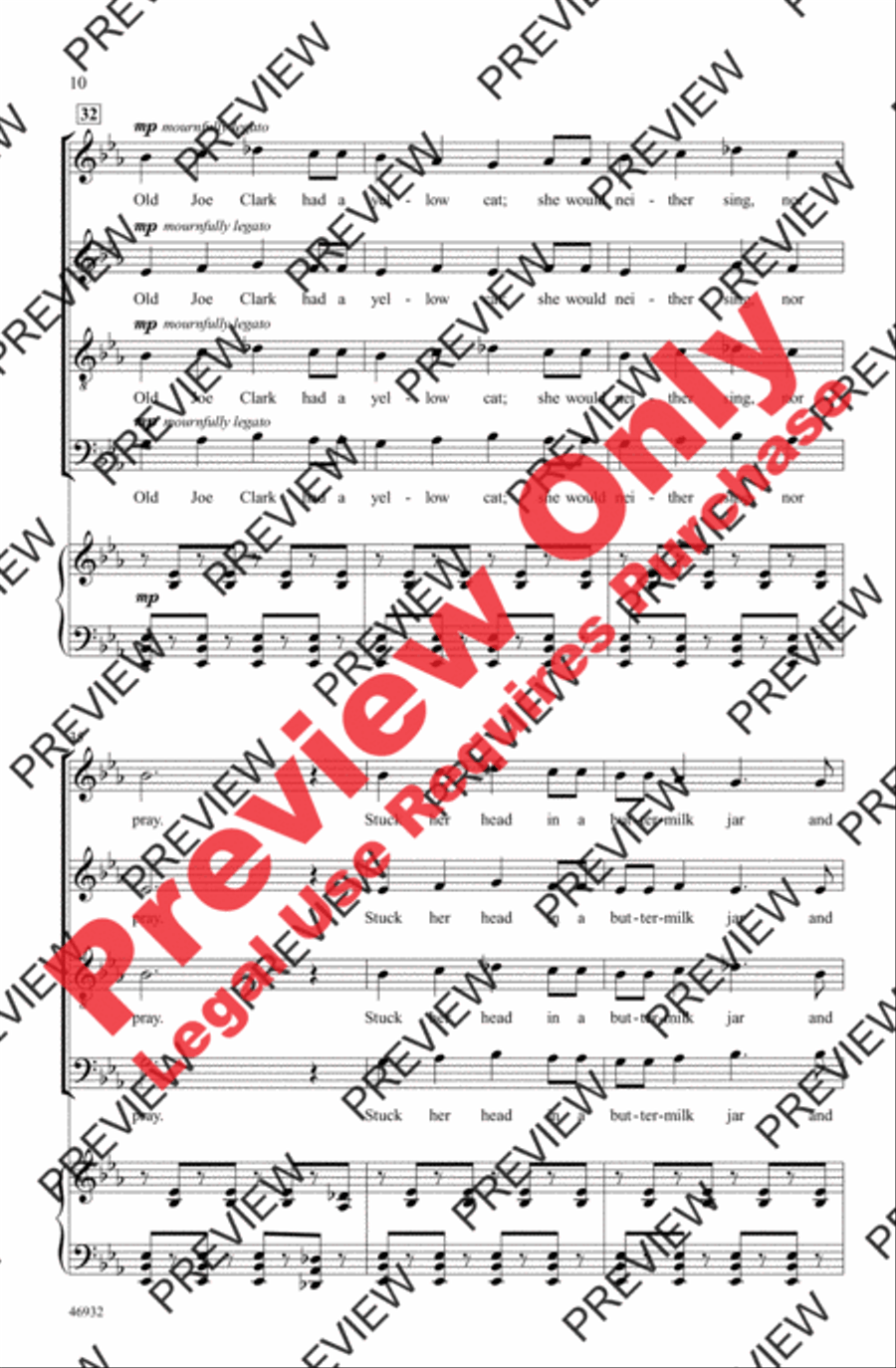 Old Joe Clark 4-Part scores gallery preview page 10