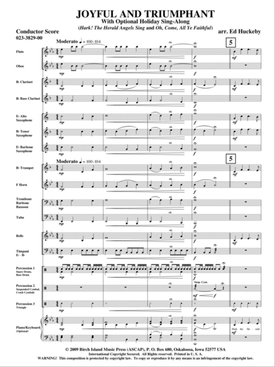 Joyful and Triumphant Concert Band scores gallery preview page 2