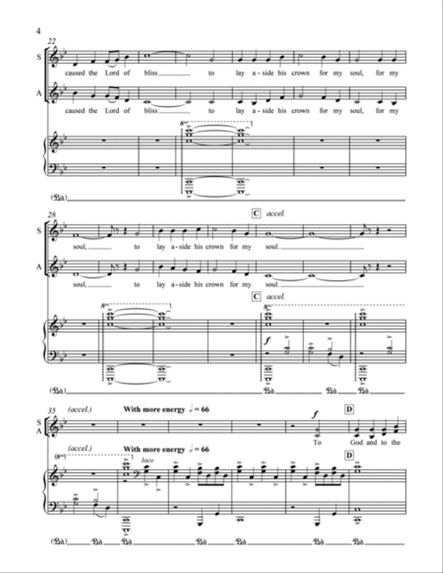 Appalachian Carols: 1. Wondrous Love SSAA scores gallery preview page 3
