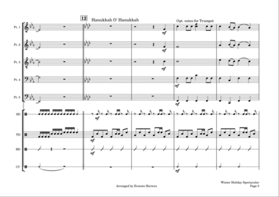 Winter Holiday Spectacular for marching band Marching Band scores gallery preview page 5