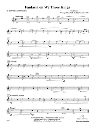 Fantasia on We Three Kings: B-flat Tenor Saxophone