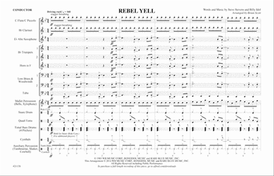 Rebel Yell: Score Marching Band scores gallery preview page 1