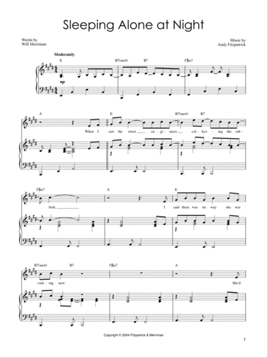 Sleeping Alone at Night Voice scores gallery preview page 2