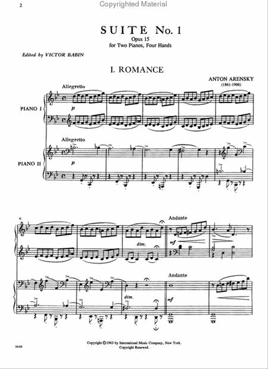 Suite, Op. 15 (set) Piano Duet scores gallery preview page 2