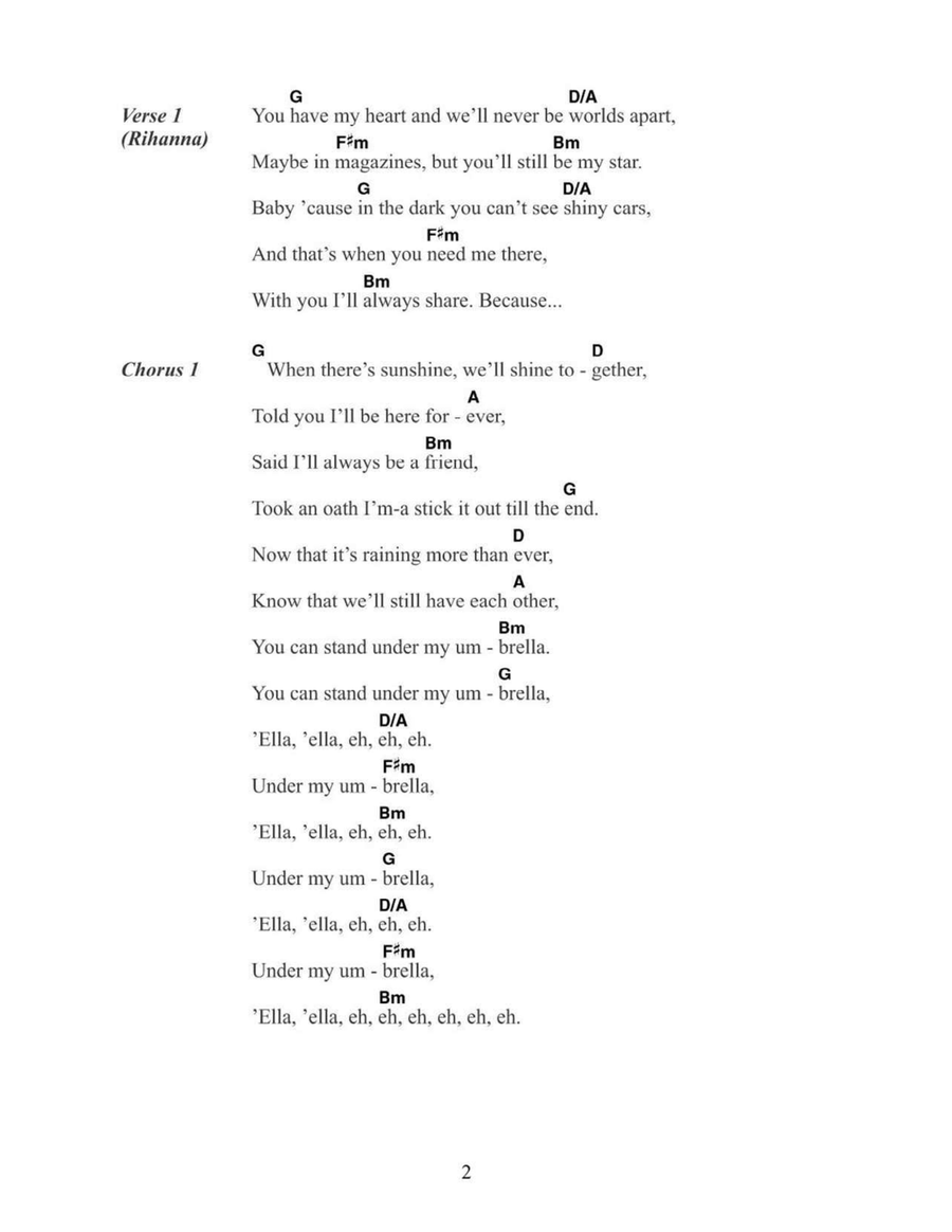 Umbrella Acoustic Guitar scores gallery preview page 2