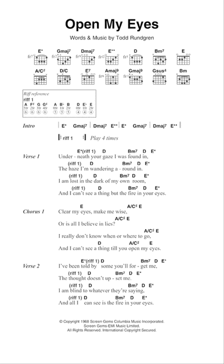 Open My Eyes Open My Eyes Guitar scores gallery preview page 1