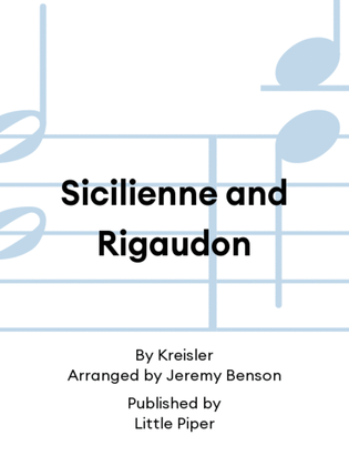Book cover for Sicilienne and Rigaudon