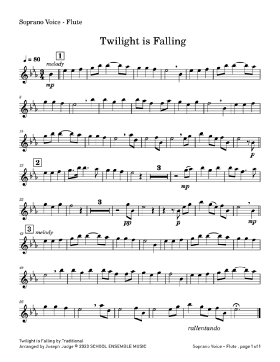 Twilight Is Falling for Woodwind Quartet in Schools Woodwind Quartet scores gallery preview page 5