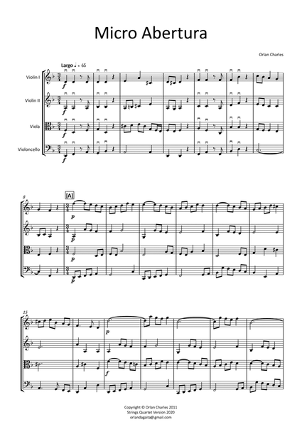 Orlan Charles - Micro Overture - for string quartet