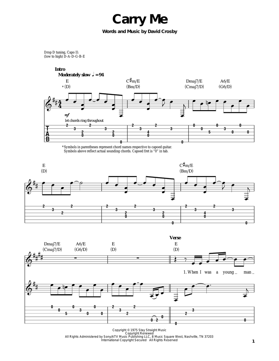 Carry Me Acoustic Guitar scores gallery preview page 1